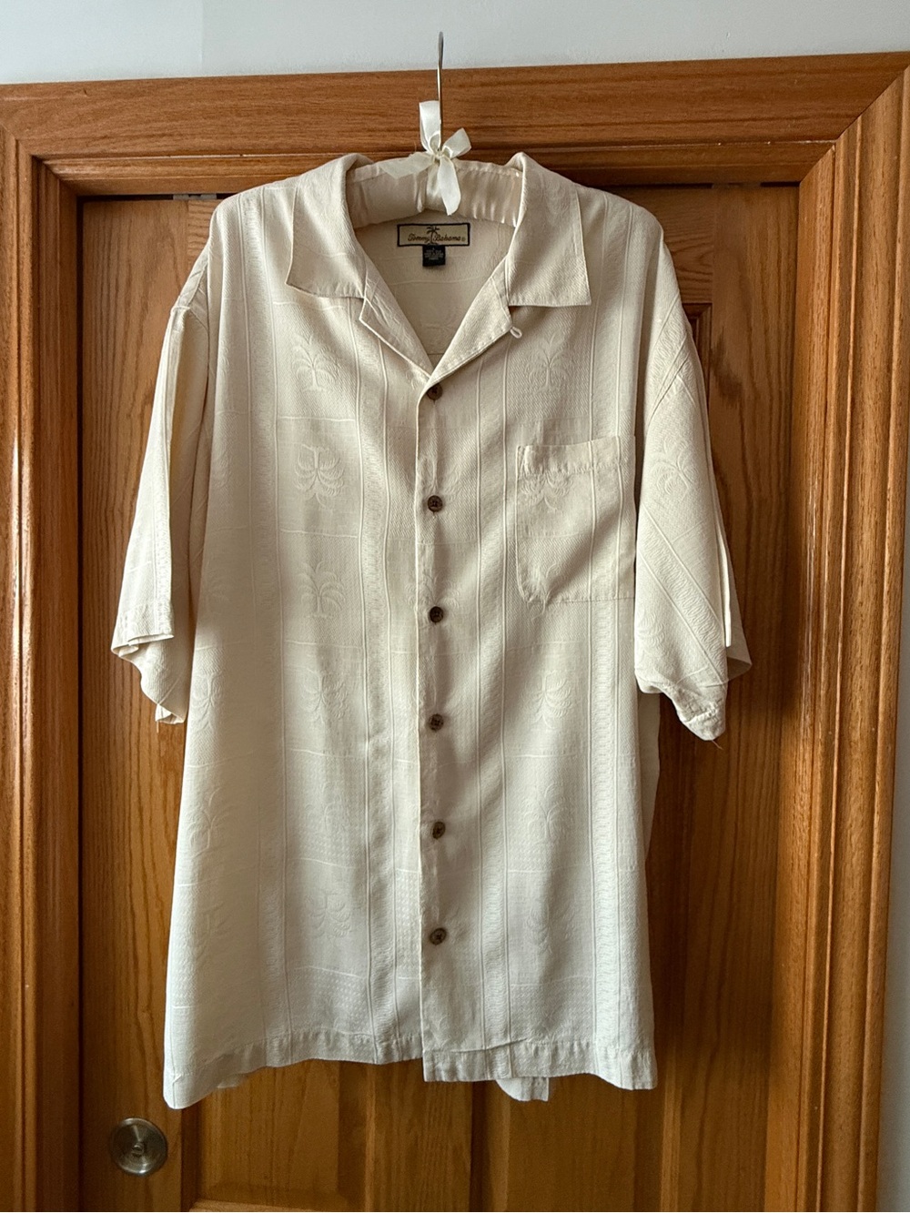 Tommy Bahama Cream Silk Short-Sleeve Shirt
